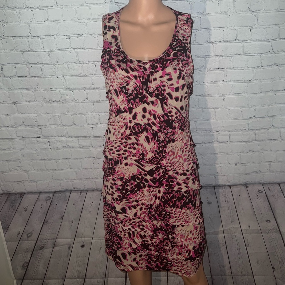 Madison Brown, Cream & Pink floral dress size M